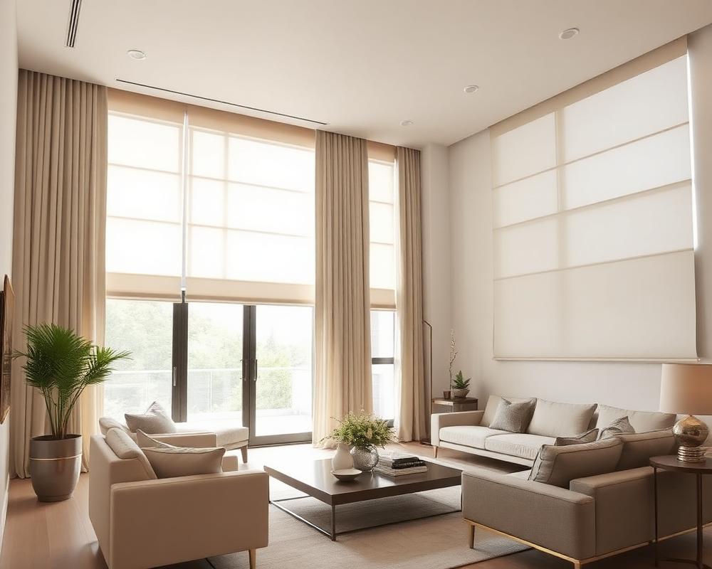 Elegant curtains and blinds
