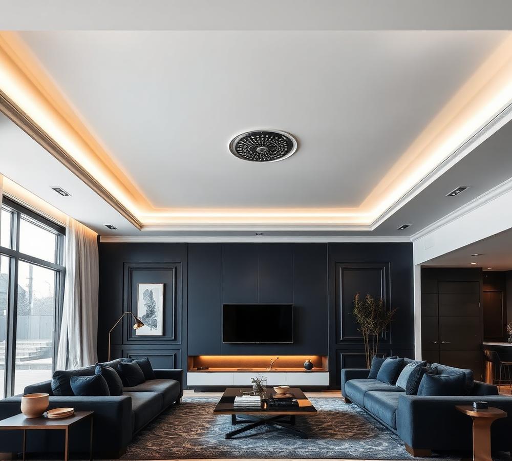 Gypsum ceiling lounge